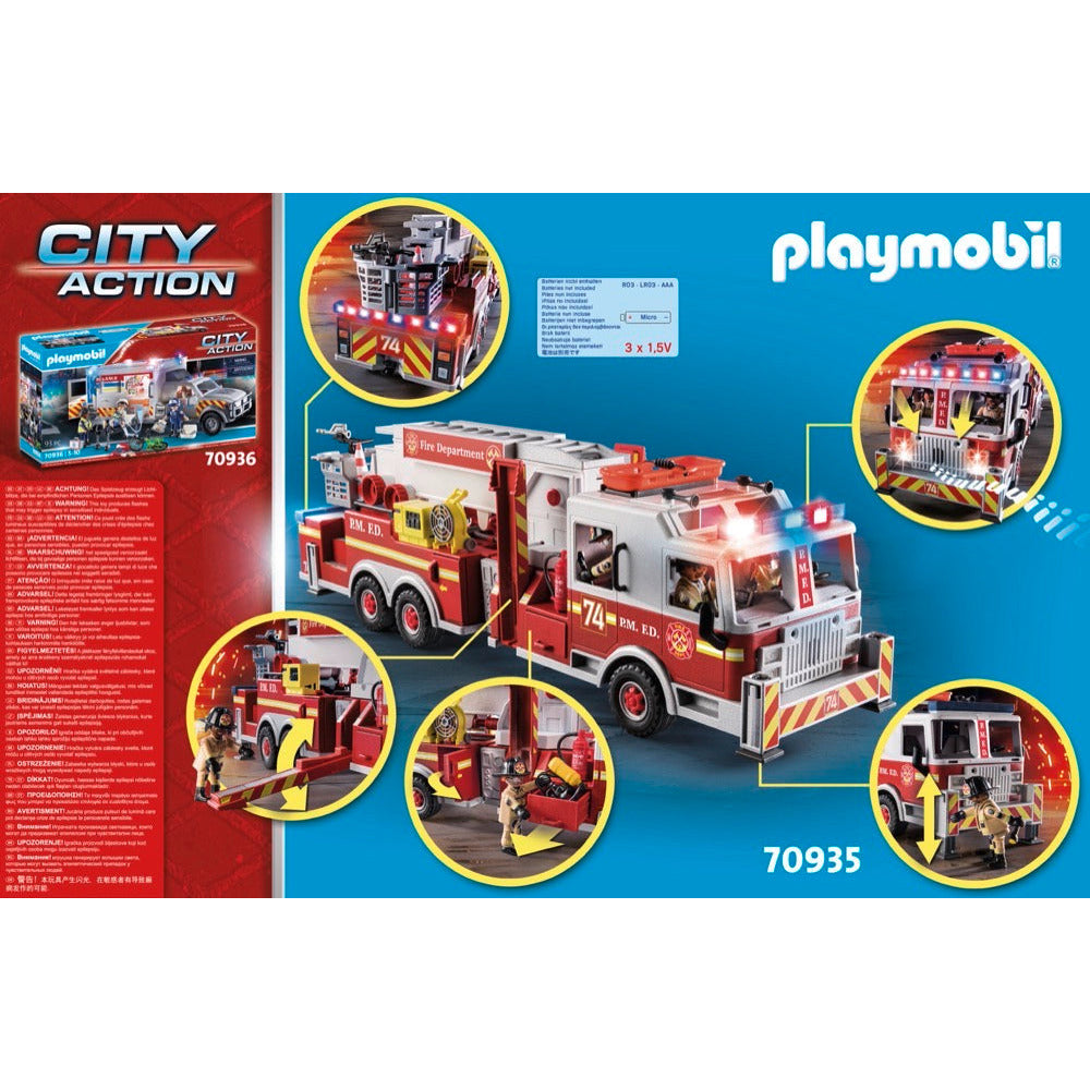 PLAYMOBIL 70935 Feuerwehr-Fahrzeug: US Tower Ladder