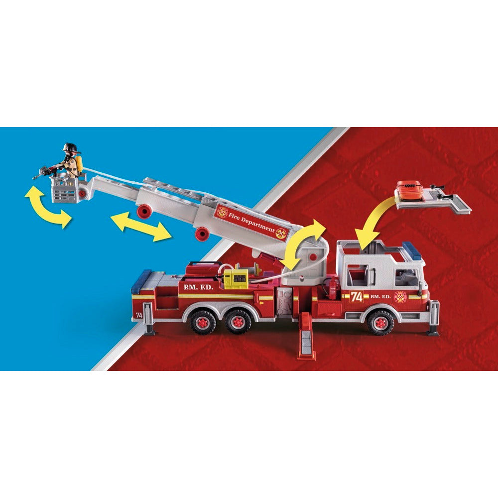 PLAYMOBIL 70935 Feuerwehr-Fahrzeug: US Tower Ladder