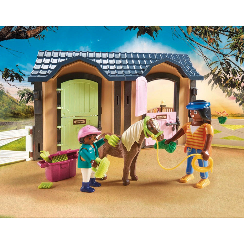 PLAYMOBIL 70995 Reitunterricht mit Pferdeboxen