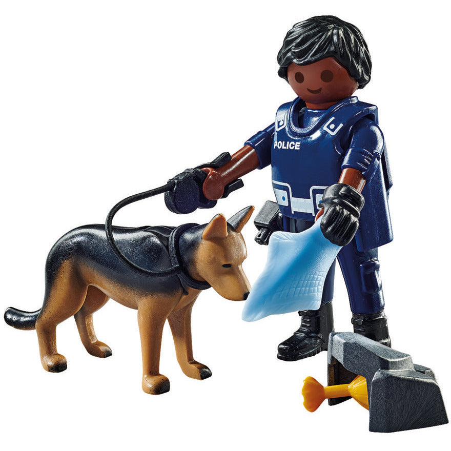 PLAYMOBIL 71162 Polizist mit Spürhund