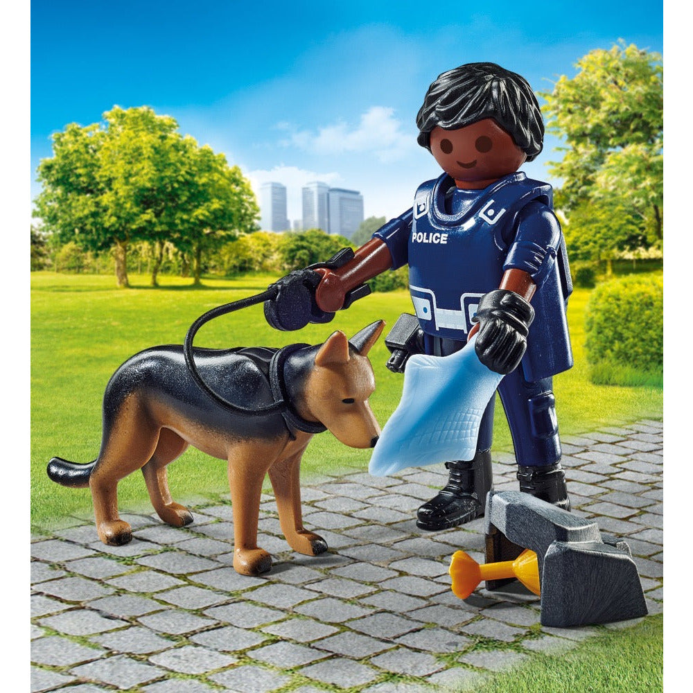 PLAYMOBIL 71162 Polizist mit Spürhund