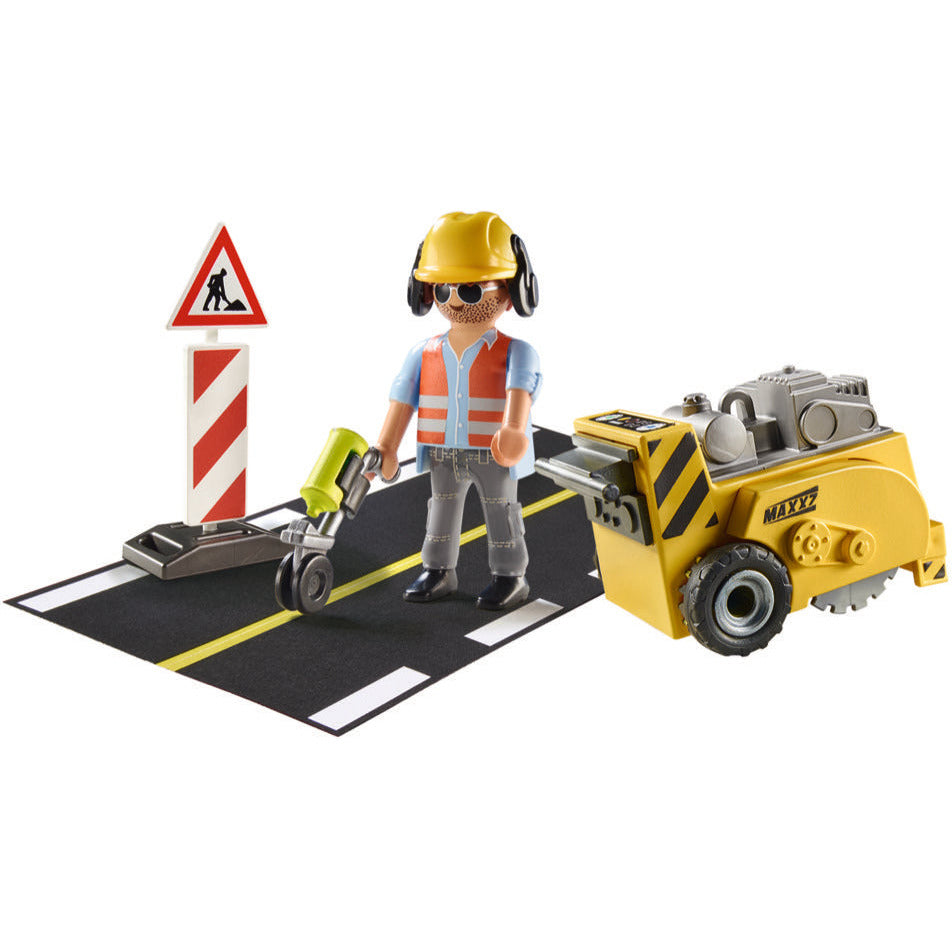 PLAYMOBIL 71185 Bauarbeiter mit Kantenfräser