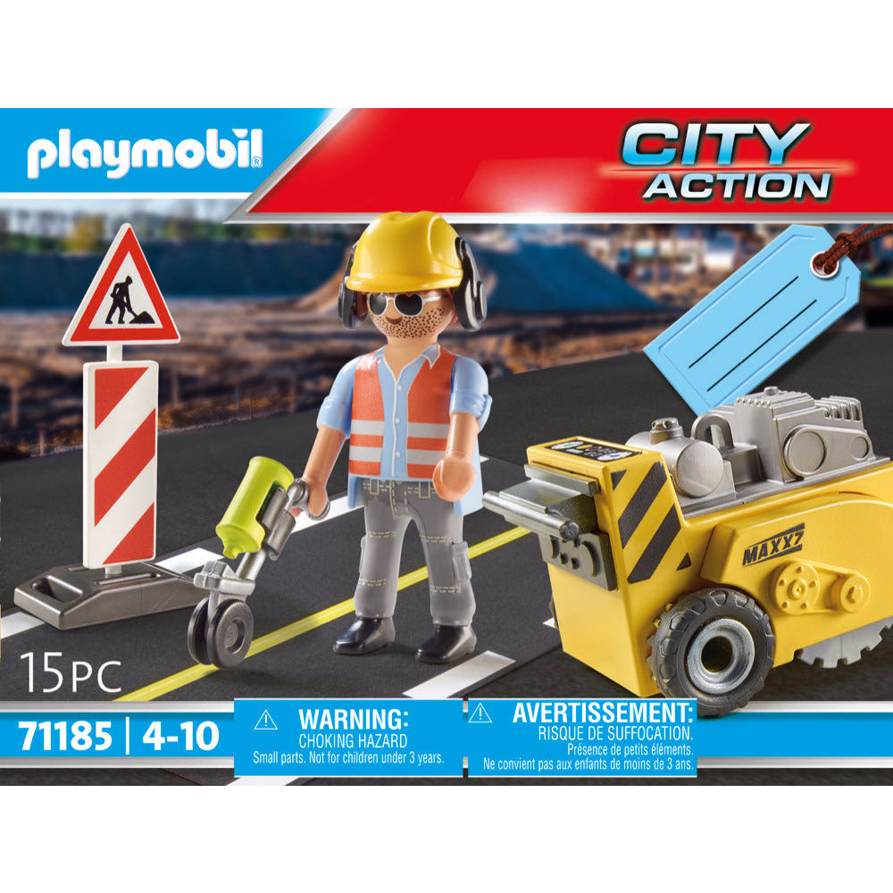 PLAYMOBIL 71185 Bauarbeiter mit Kantenfräser