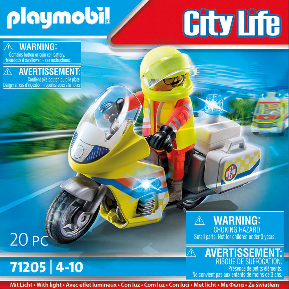 PLAYMOBIL 71205 Notarzt-Motorrad mit Blinklicht