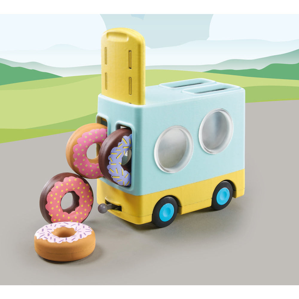 PLAYMOBIL 1.2.3: Verrückter Donut Truck mit Stapel- und Sortierfunktion