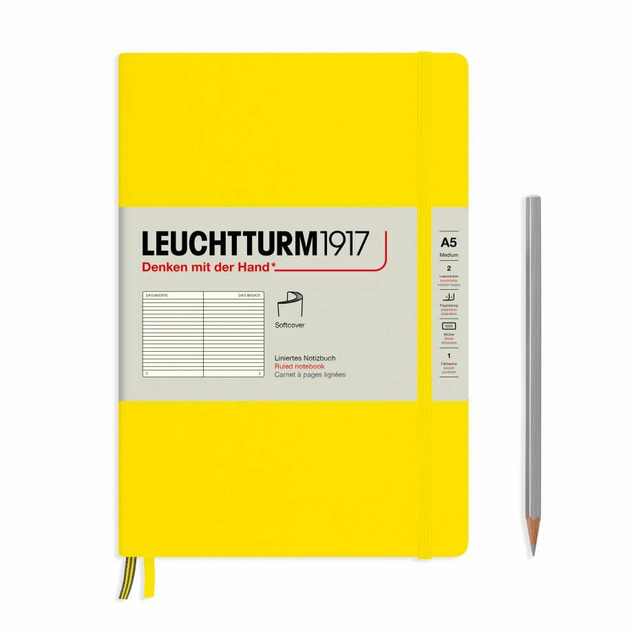 Notizbuch Medium (A5), Softcover, 123 nummerierte Seiten