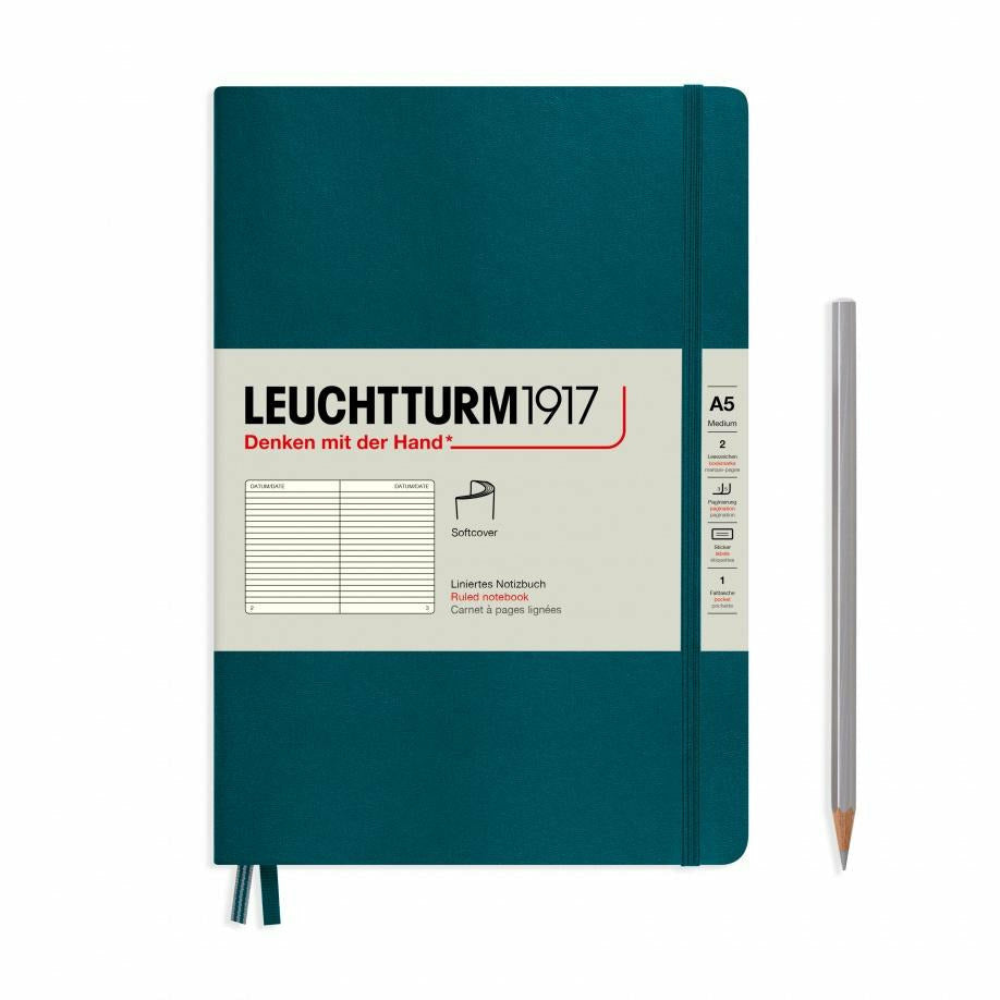 Notizbuch Medium (A5), Softcover, 123 nummerierte Seiten