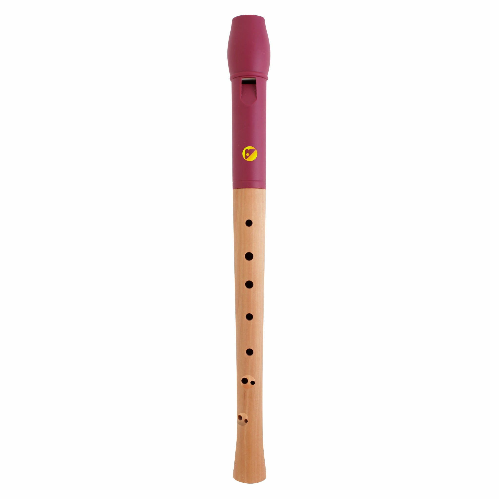 Voggenreiter | Voggys Holz-Kunststoff-Blockflöte (roter Flötenkopf), barocke Griffweise