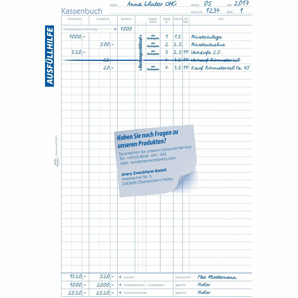 Avery-Zweckform | Kassenbuch | 426