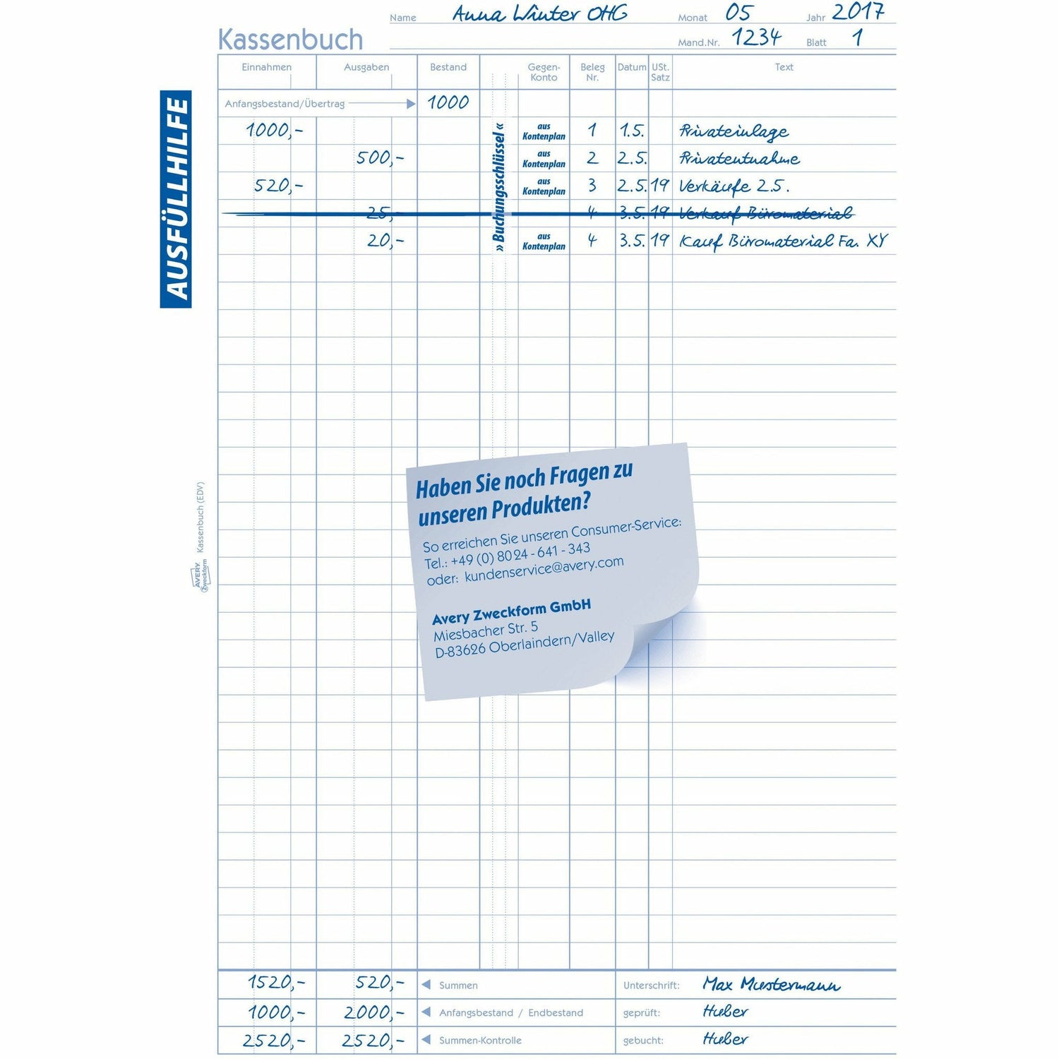 Avery-Zweckform | Kassenbuch | 426