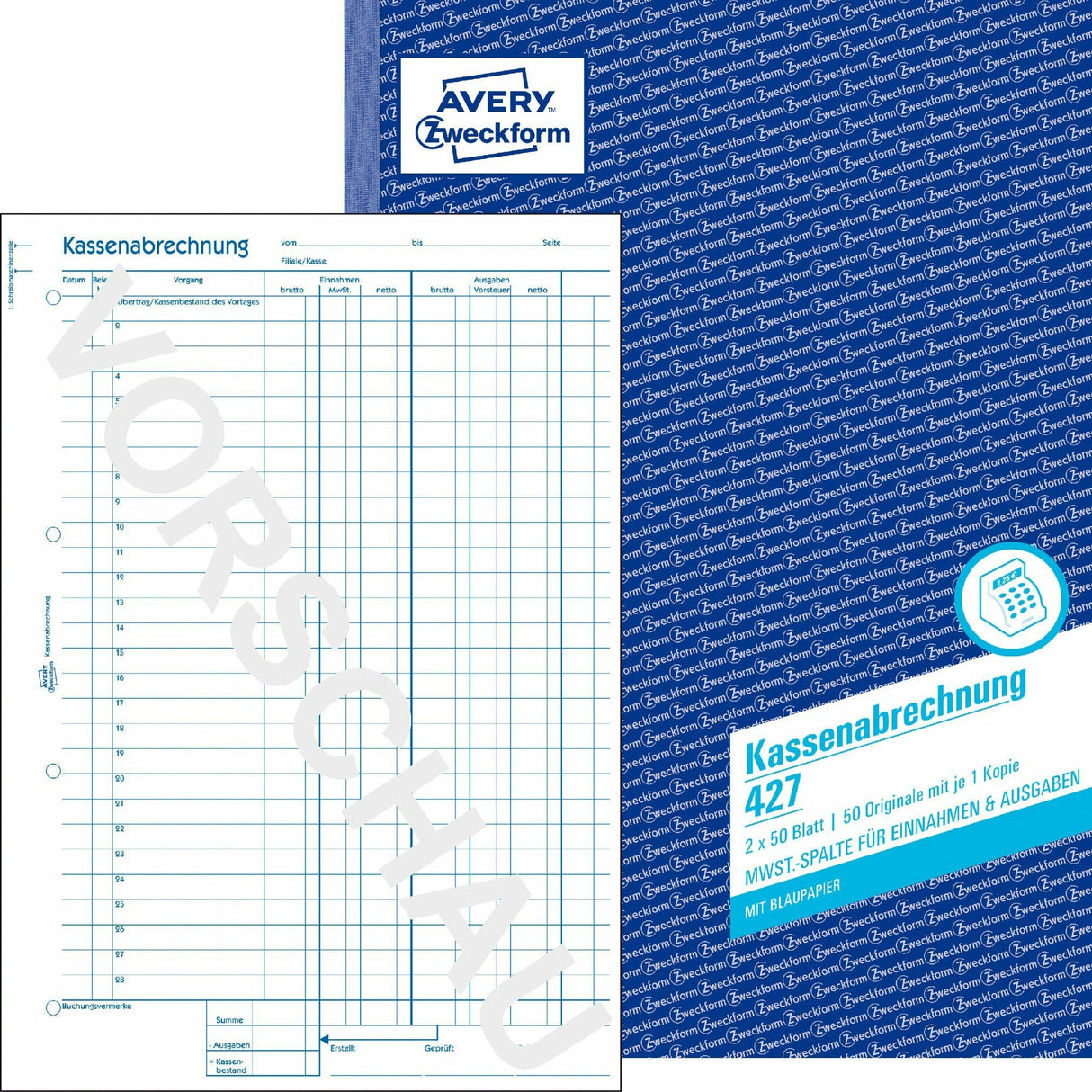 Avery-Zweckform | Kassenabrechnung | 427