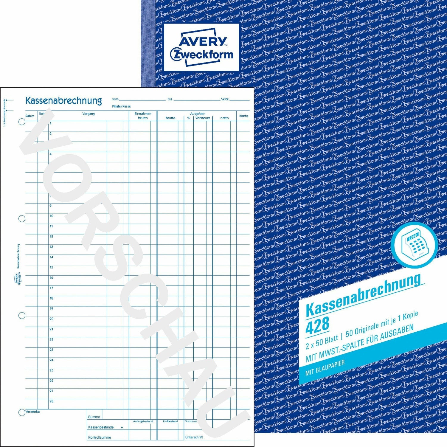 Avery-Zweckform | Kassenabrechnung | 428