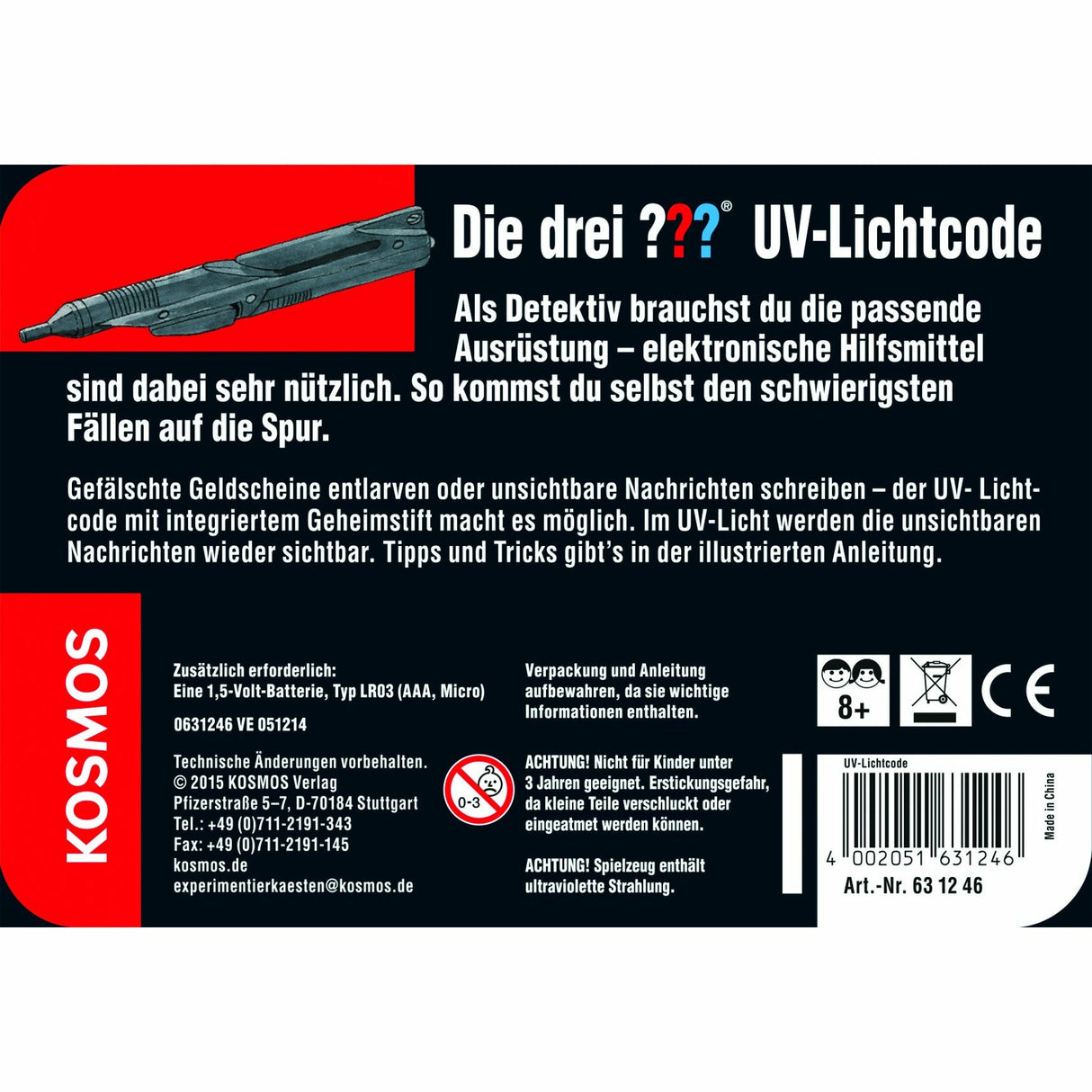 KOSMOS | Die drei ??? UV-Lichtcode (große Dose)