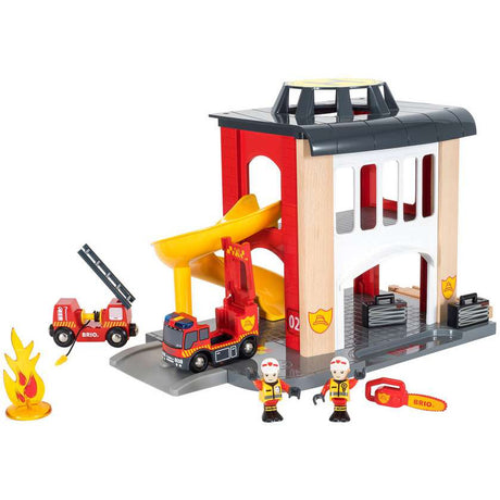 BRIO | Große Feuerwehr-Station mit Einsatzfahrzeug
