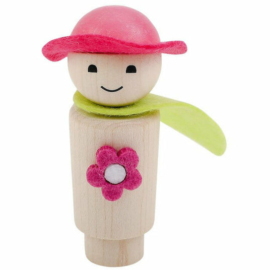 Ahrens | Geburtstags Steckfigur Blumenmädchen natur/pink