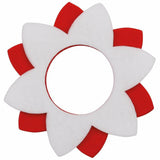 Ahrens | Filz Deko Blume weiß/rot