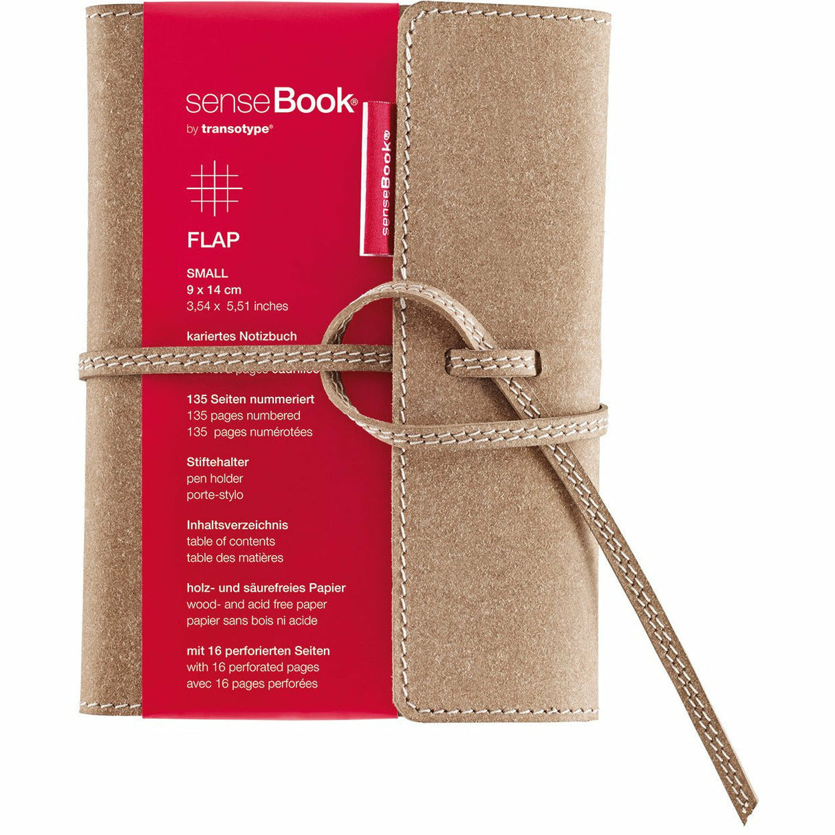 senseBook Flap kariert, Größe S (9 x 14 cm)