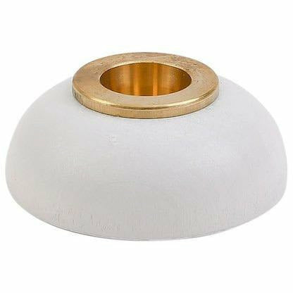 Ahrens | Kerzenständer mit Messing Einsatz Weiß