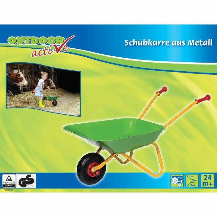 Schubkarre-Metall,grün/gelb