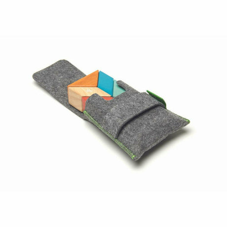 6 Magnetische Holzbausteine orange blau