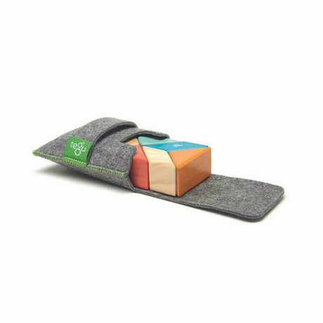 6 Magnetische Holzbausteine orange blau