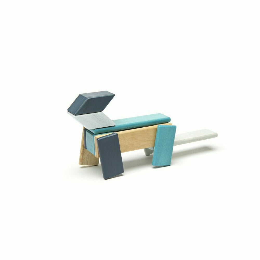 14 Magnetische Holzbausteine blau