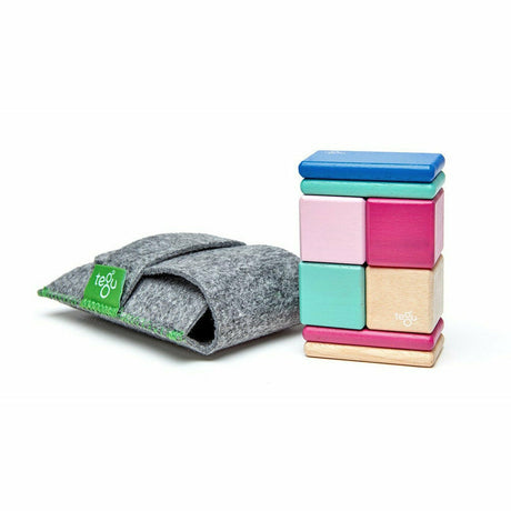 8 Magnetische Holzbausteine pink