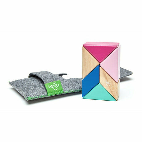 6 Magnetische Holzbausteine pink