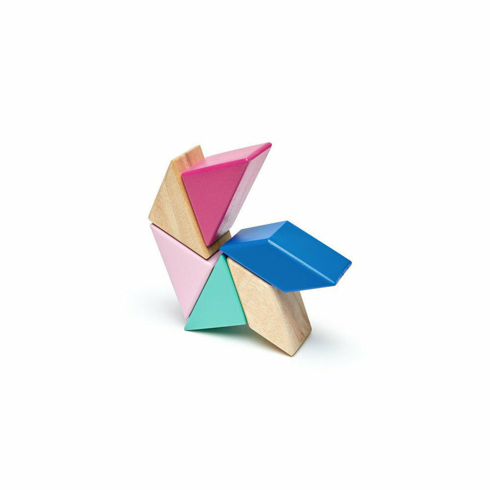 6 Magnetische Holzbausteine pink
