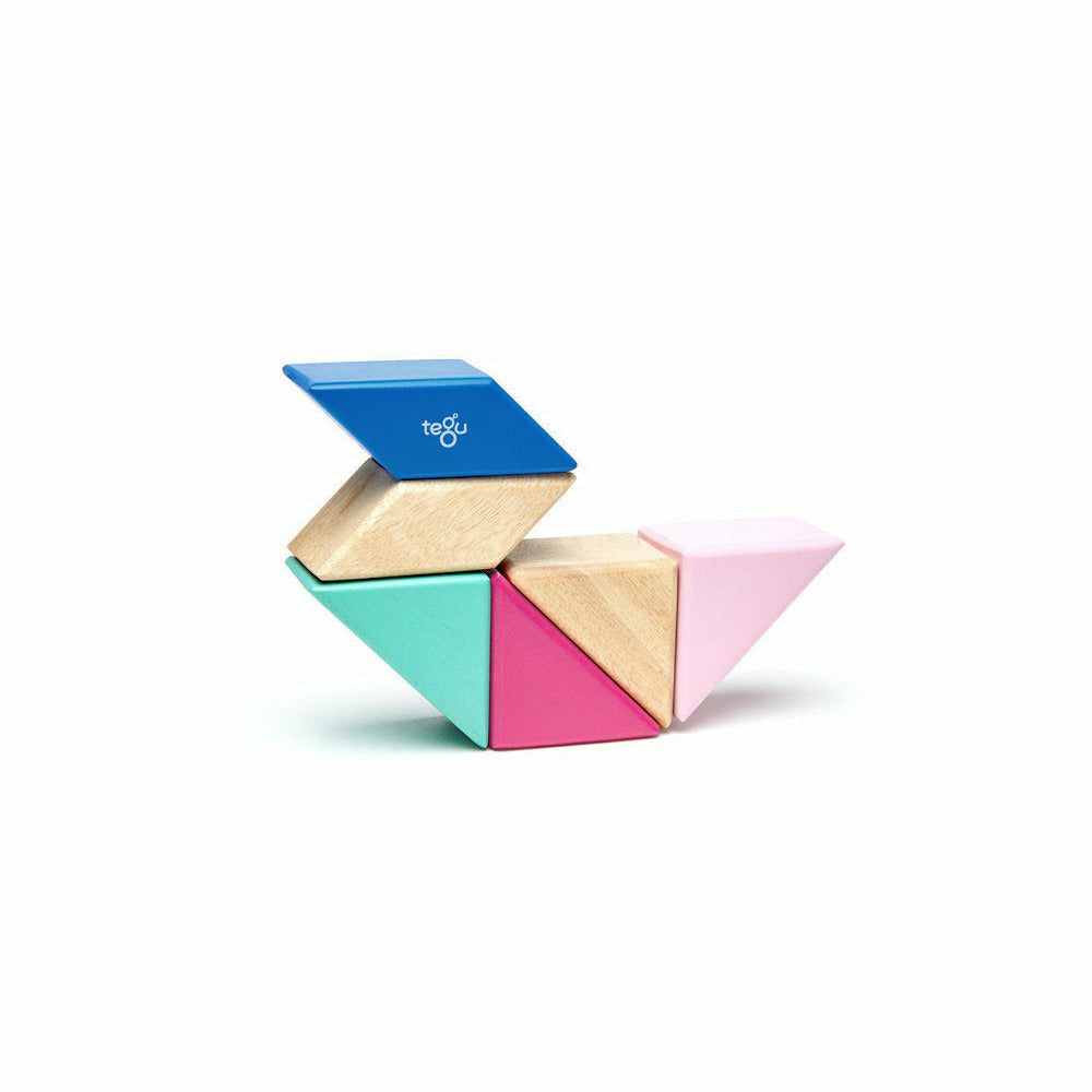 6 Magnetische Holzbausteine pink