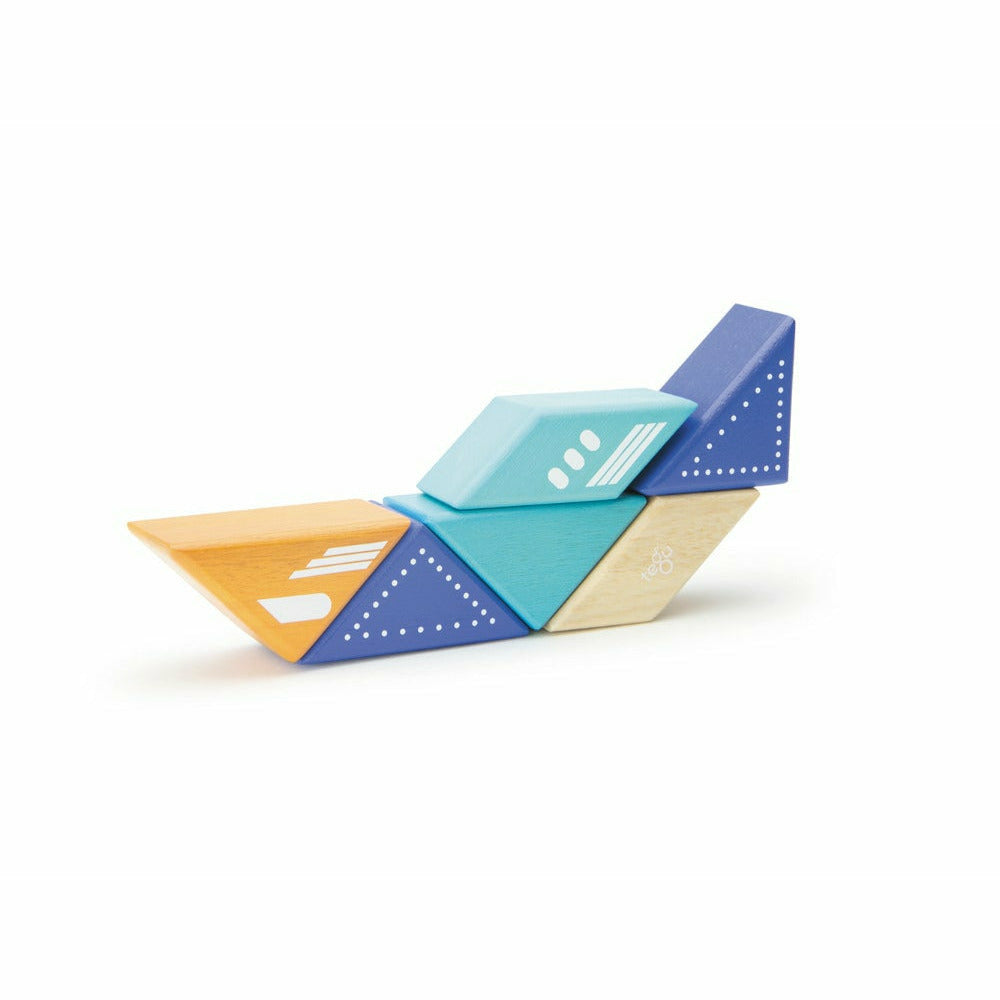 6 Magnetische Holzbausteine Flugzeug