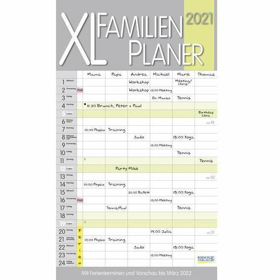 Familienplaner XL pastell
