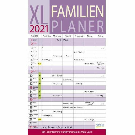 XL Familienplaner 2021