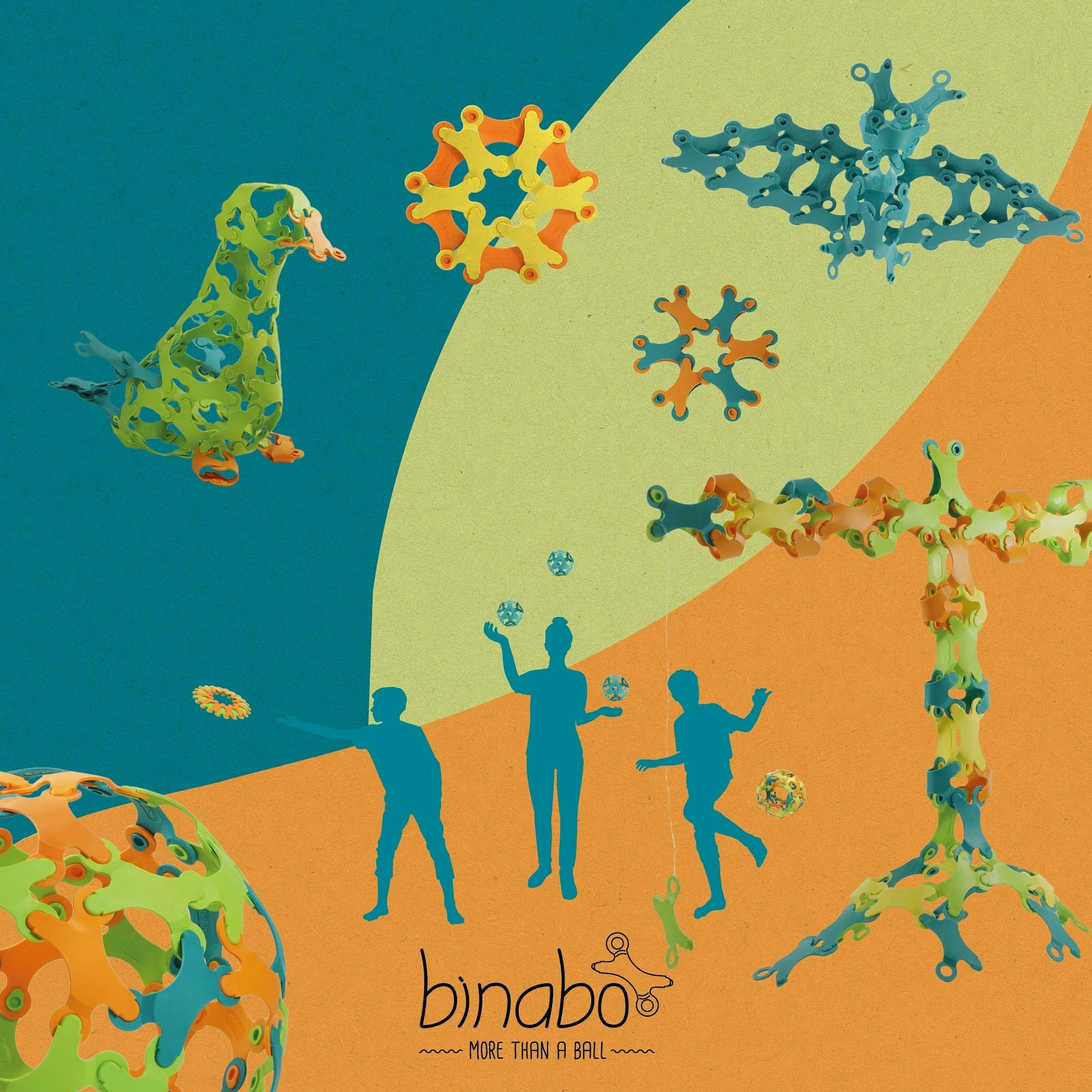 Binabo | Konstruktionsspiel | Box mit 60 Chips in 4 Farben