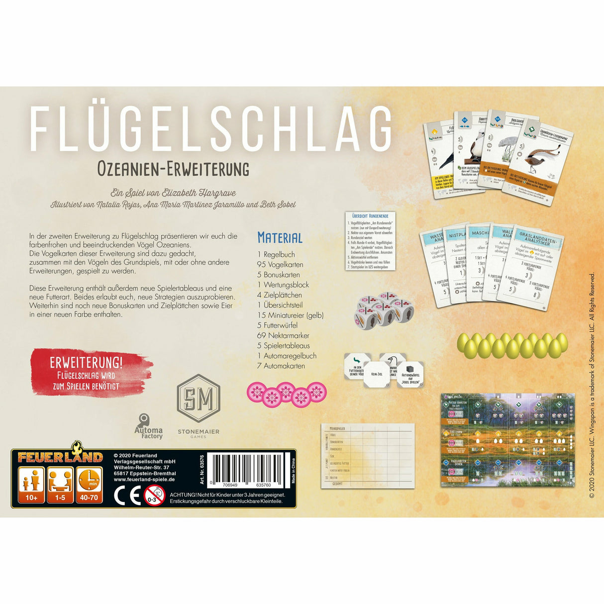 Feuerland Spiele | Flügelschlag | Ozeanien - Erweiterung