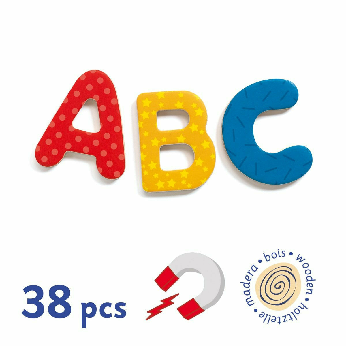 Djeco | Holz Magnete: 38 big letters *