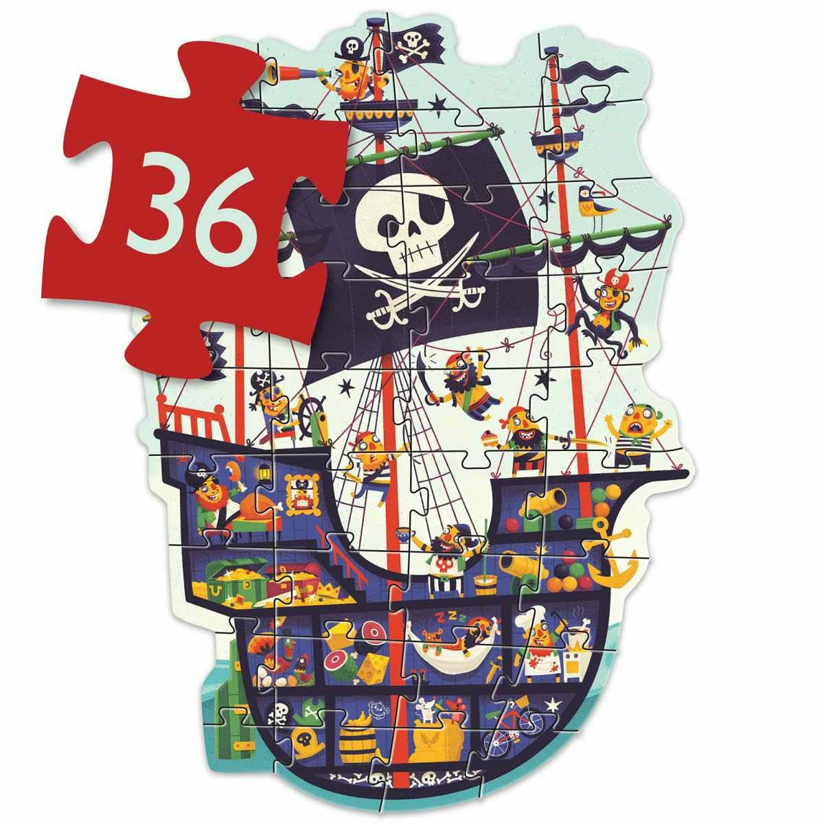 Djeco | Bodenpuzzle: Das Piratenschiff - 36 Stk.