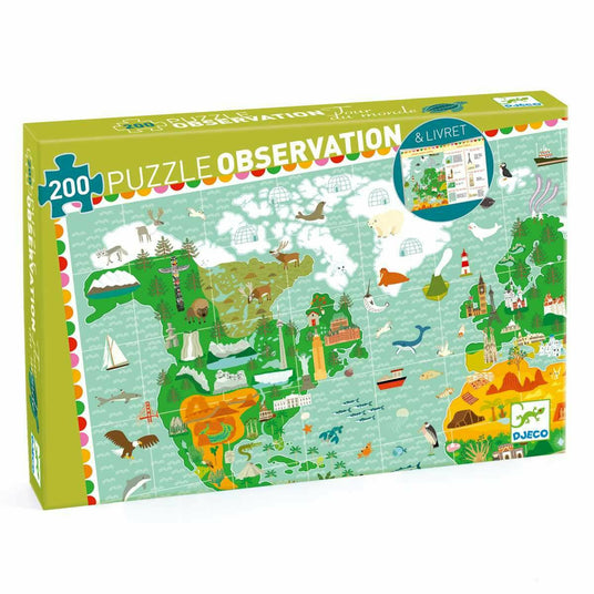 Djeco | Wimmelpuzzle: Weltreise + Booklet - 200 Stk.