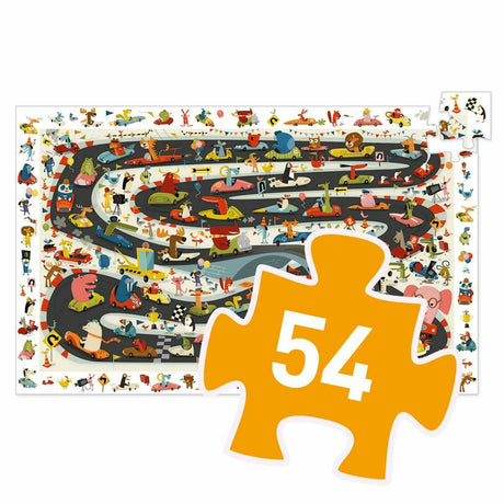 Djeco | Wimmelpuzzle: Auto Ralley - 54 Stk.