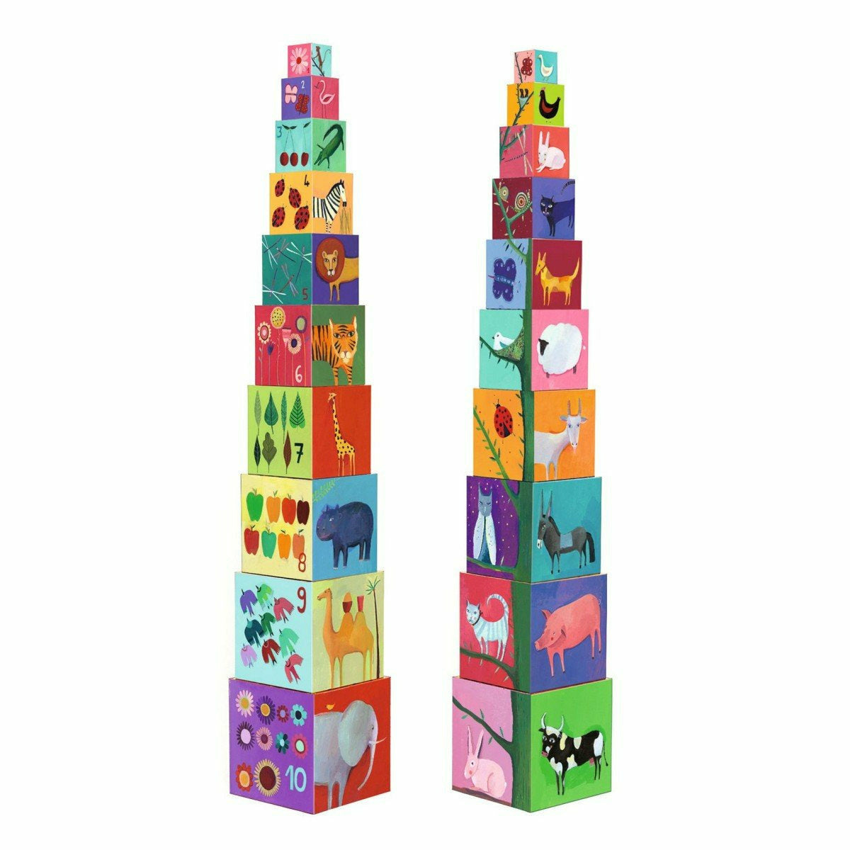 Djeco | Stapelturm: 10 nature and animal blocks