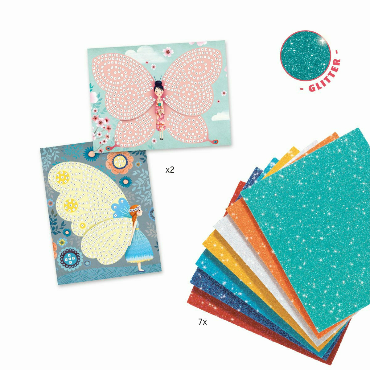 Djeco | Mosaike: Glitzer Schmetterlinge