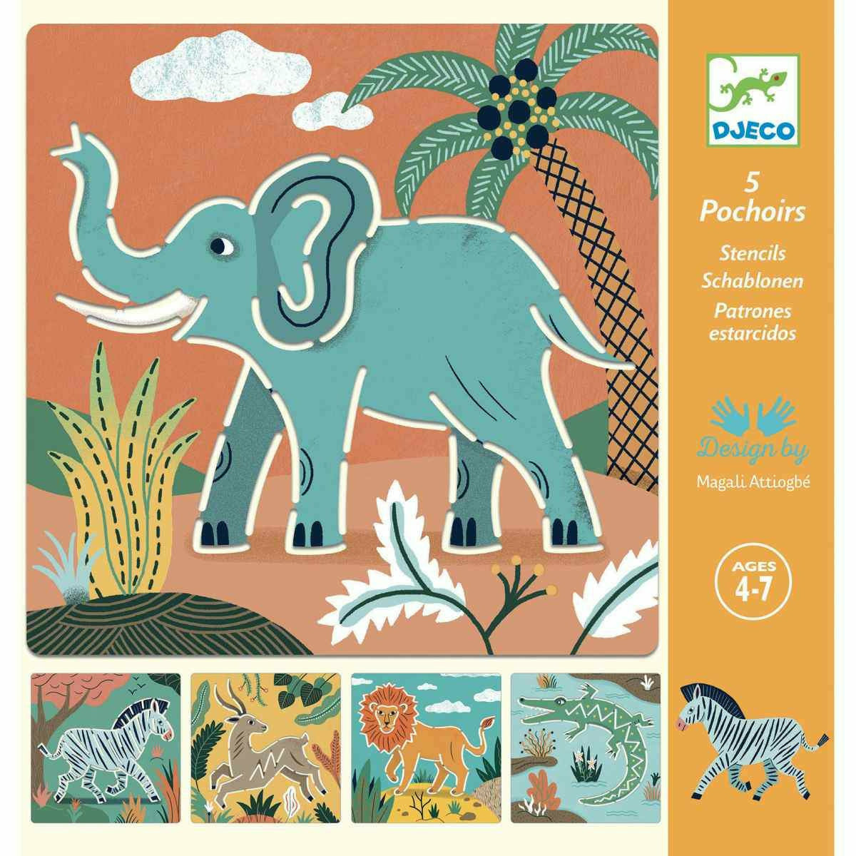 Djeco | Schablonen: Wilde Tiere