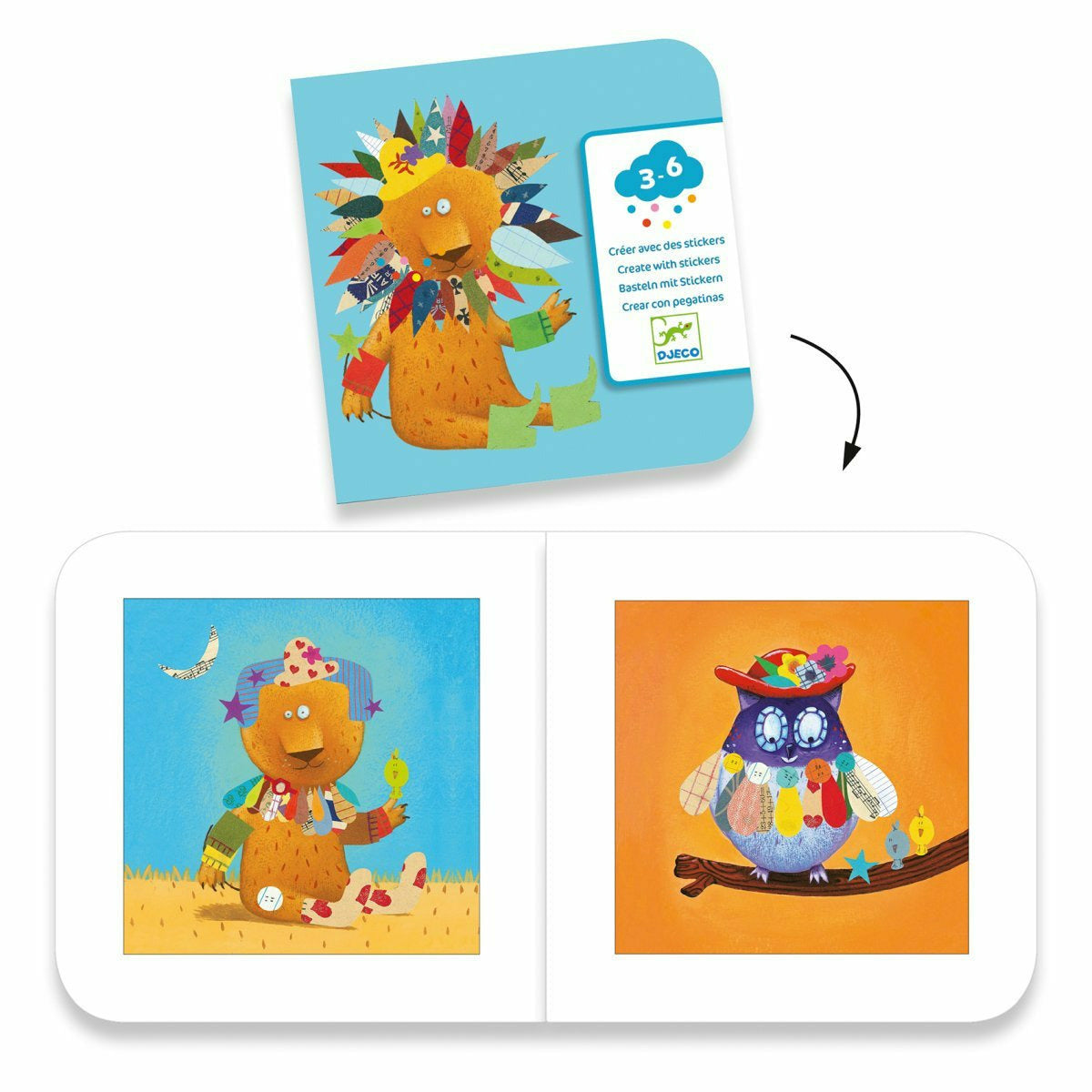 Djeco | Sticker 3-6: Stickerbild Tiere