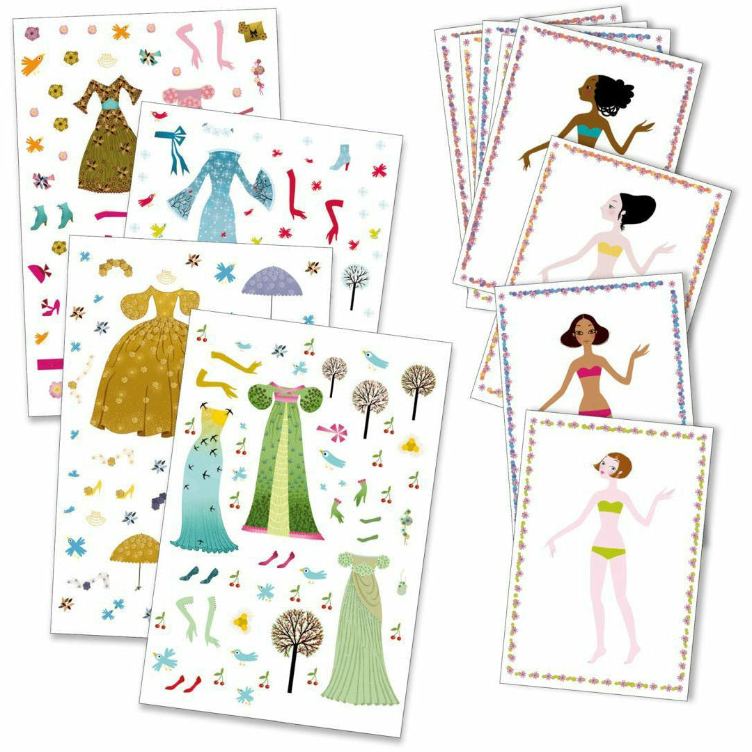 Djeco | Stickerpuppen: Papier Puppen - Durch die Jahreszeiten