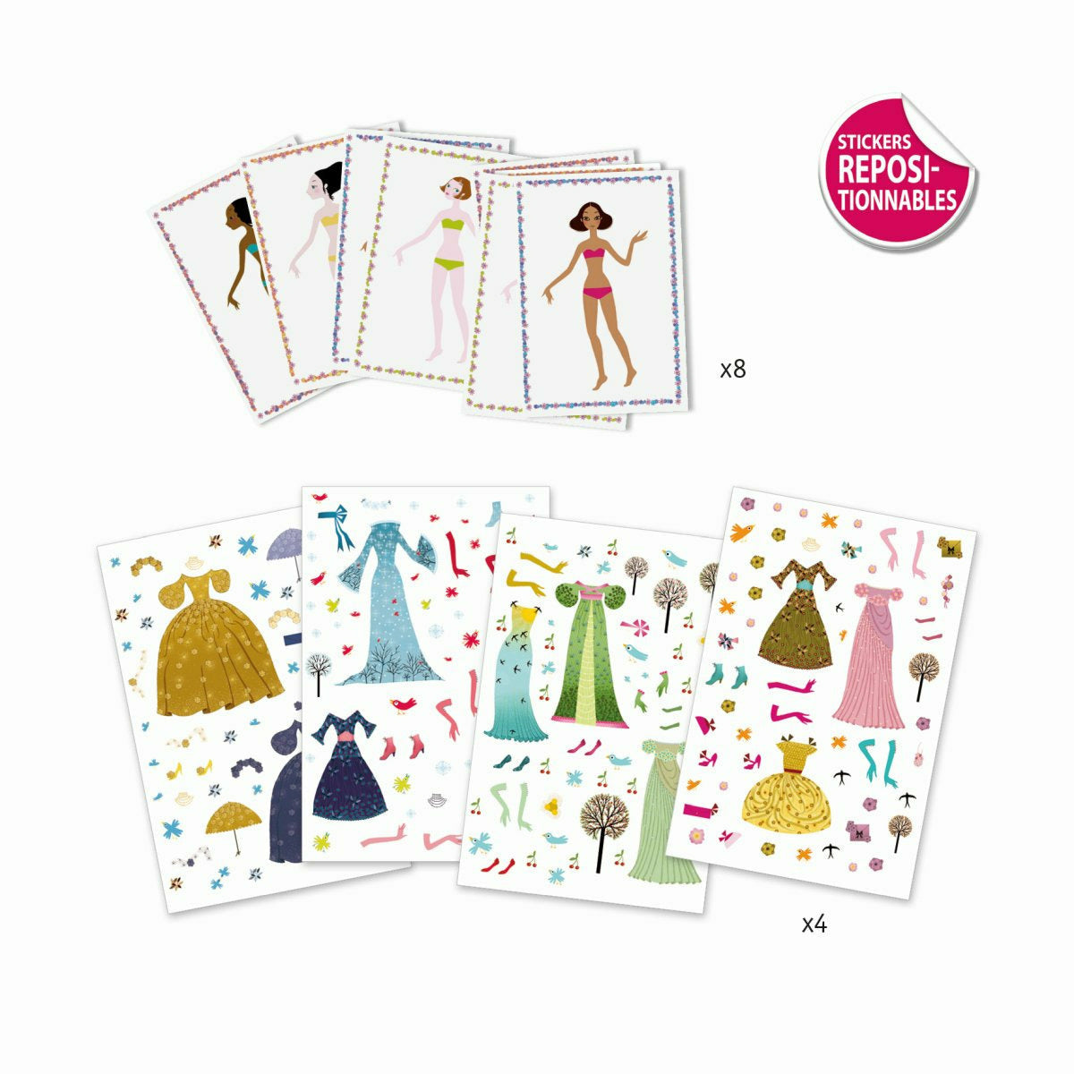 Djeco | Stickerpuppen: Papier Puppen - Durch die Jahreszeiten