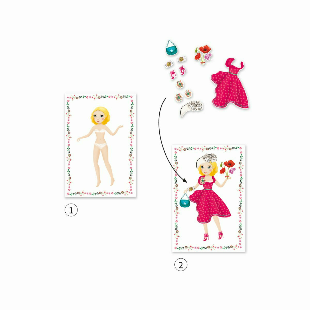 Djeco | Stickerpuppen: Papier Puppen - Massive fashion