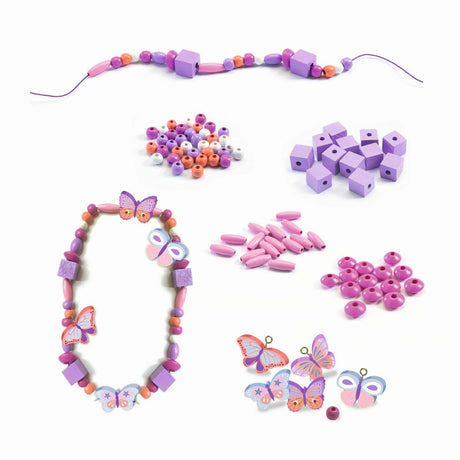 Djeco | Schmuck basteln: Holzperlen Schmetterlinge