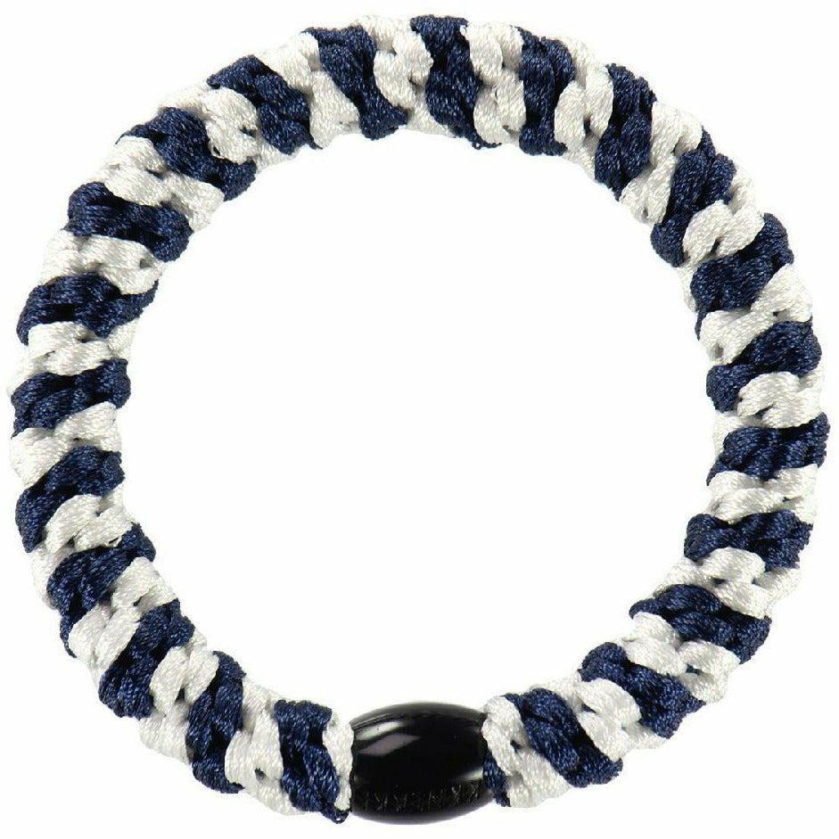 Kknekki | Haargummi - gestreift - White-Navy stripe - Weiß-Navy