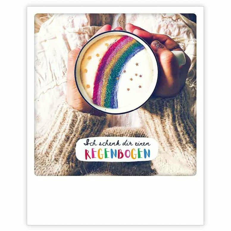 Postkarte | regenbogentasse