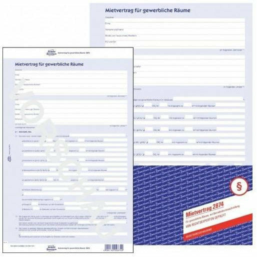 Avery-Zweckform | Mietvertrag für gewerbliche Räume A4, 6-seitig, mit Durchschlag | 2874